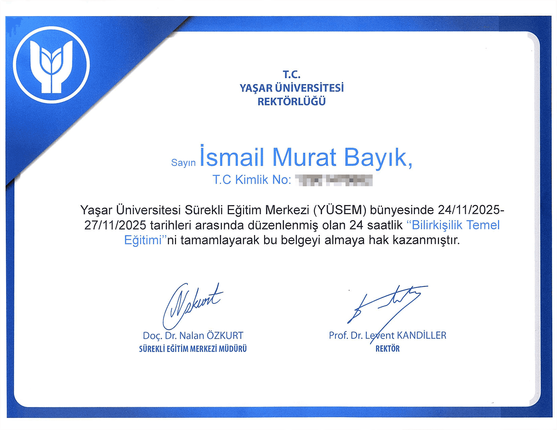 BİLİRKİŞİLİK BELGESİ 2025 -CERT