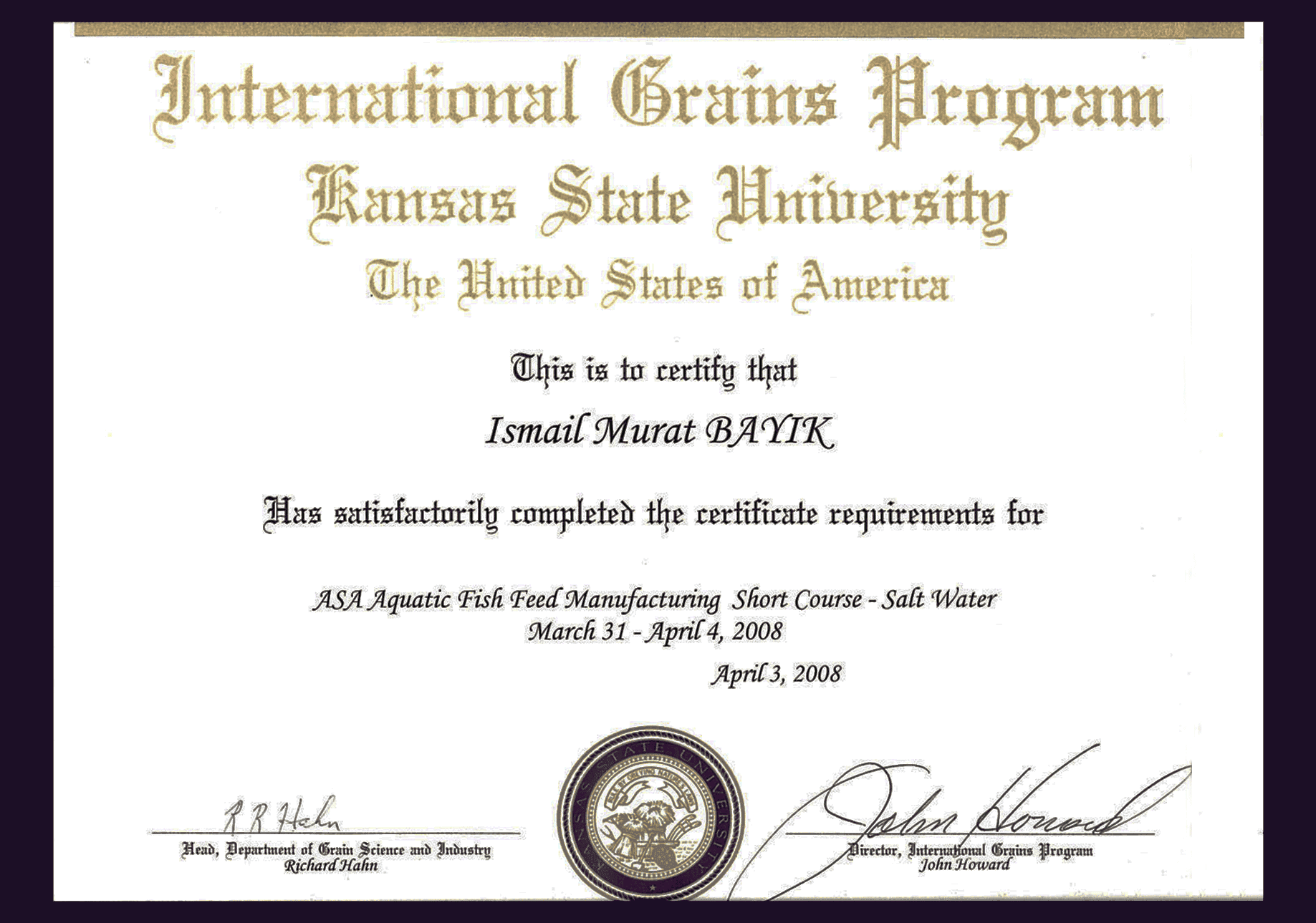 KANSAS ÜNİVERSİTESİ -CERT