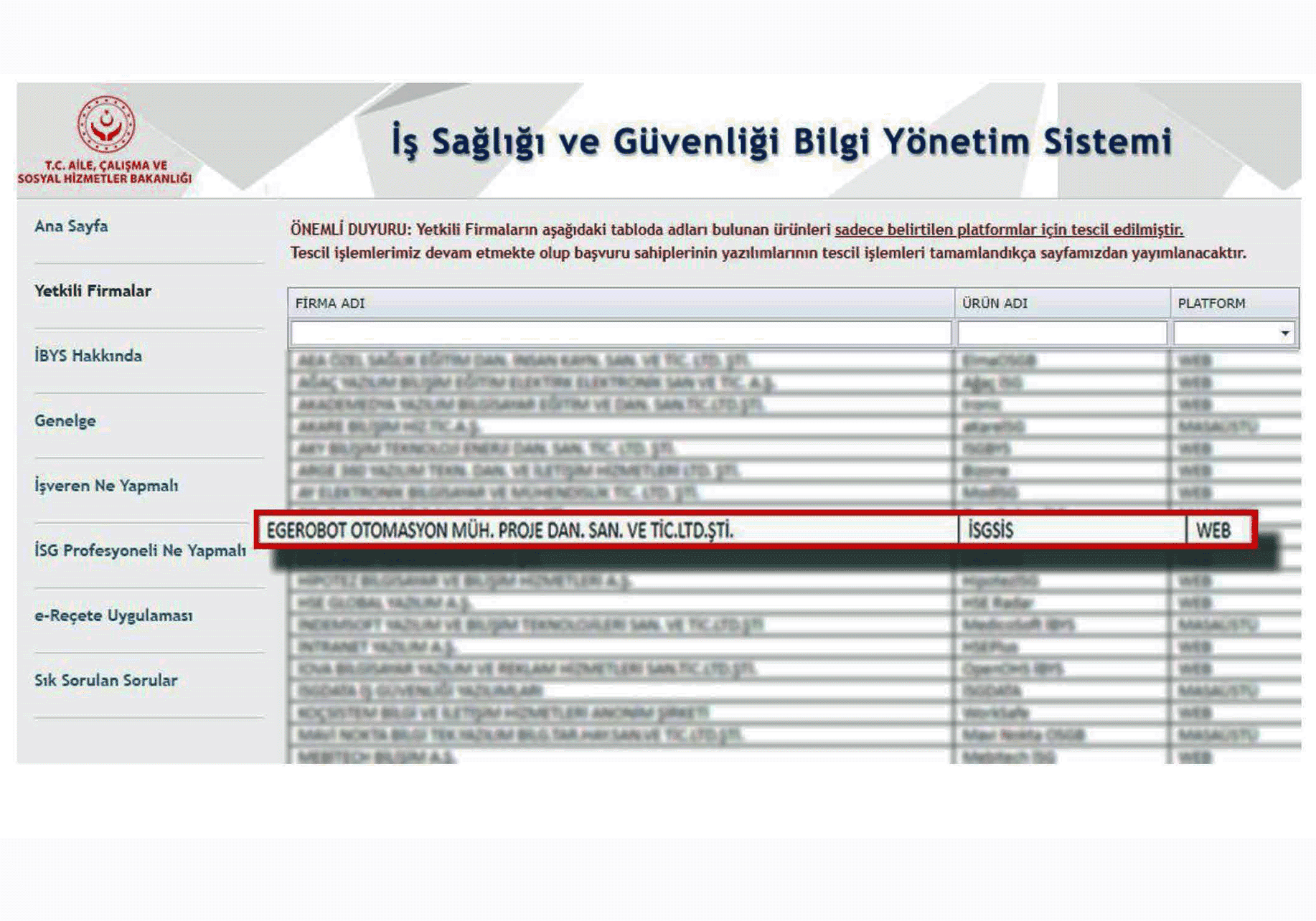 ÇSGB İBYS ENTEGRATÖR -CERT