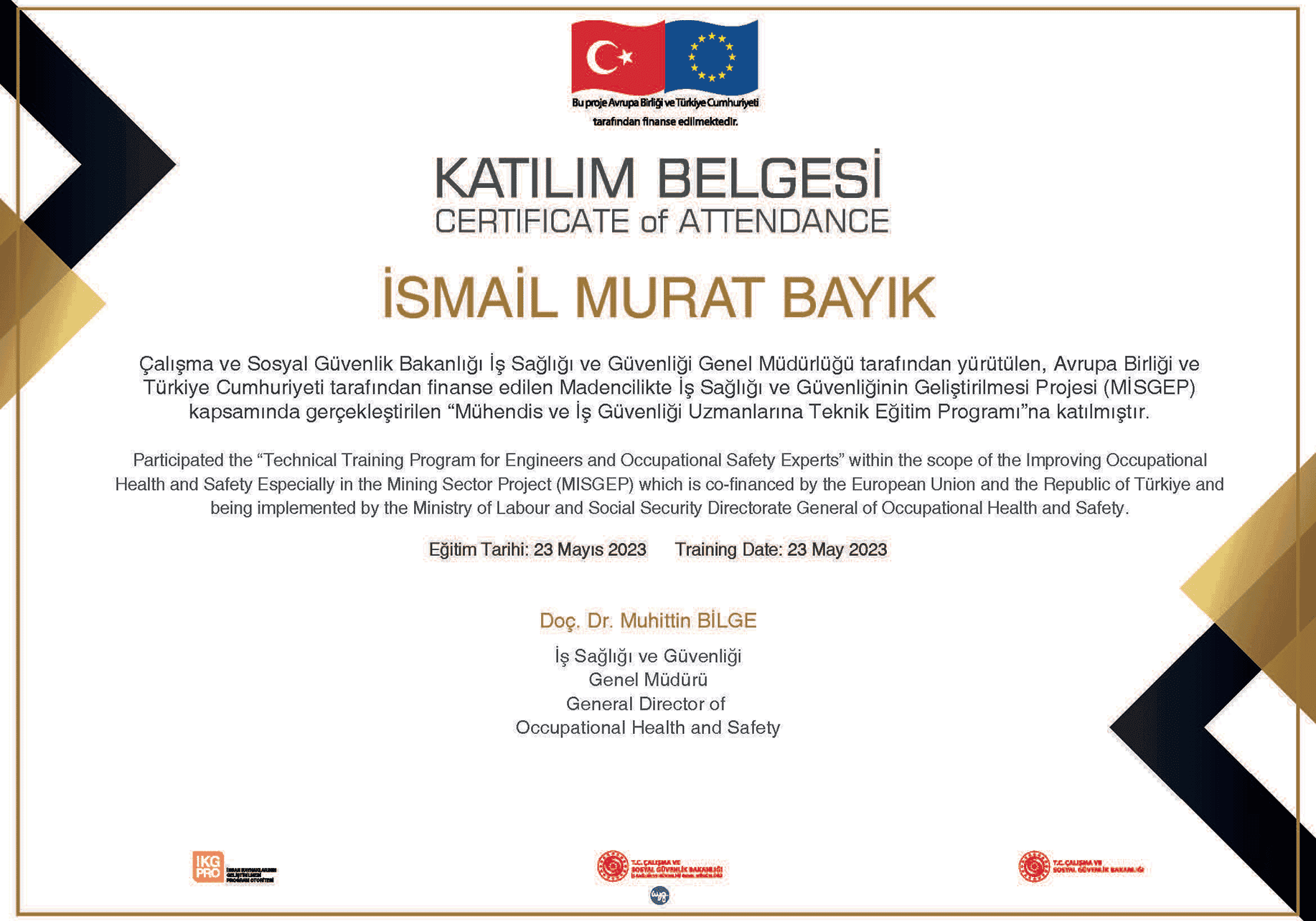 MİSGEP TEKNİK İSG EĞİTİM -CERT