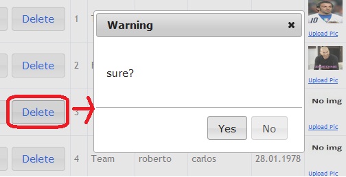 Confirmação de Exclusão