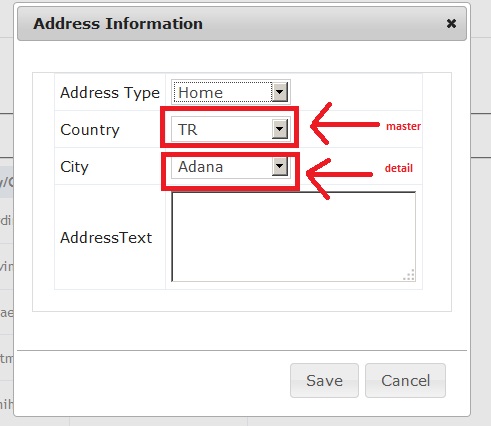 Master-Detail Combobox